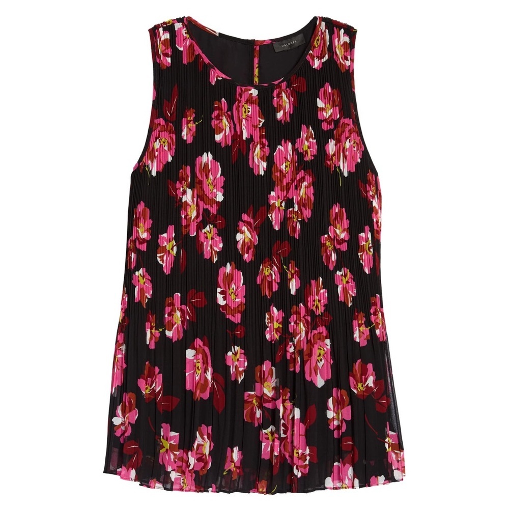 Halogen | Sleeveless Pleated Georgette Top